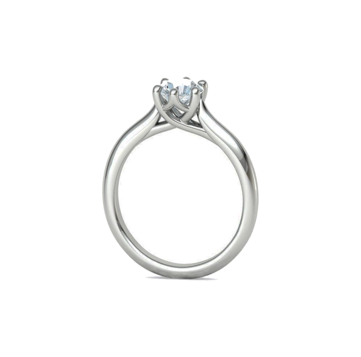 Solitário em prata com coroa trançada