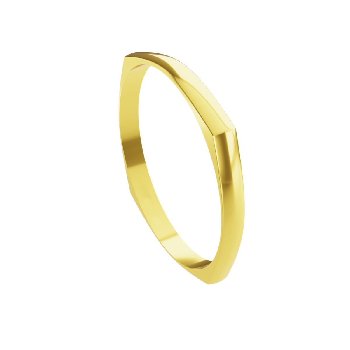 Anel em Ouro - Estilo Chapa (4 Cantos)