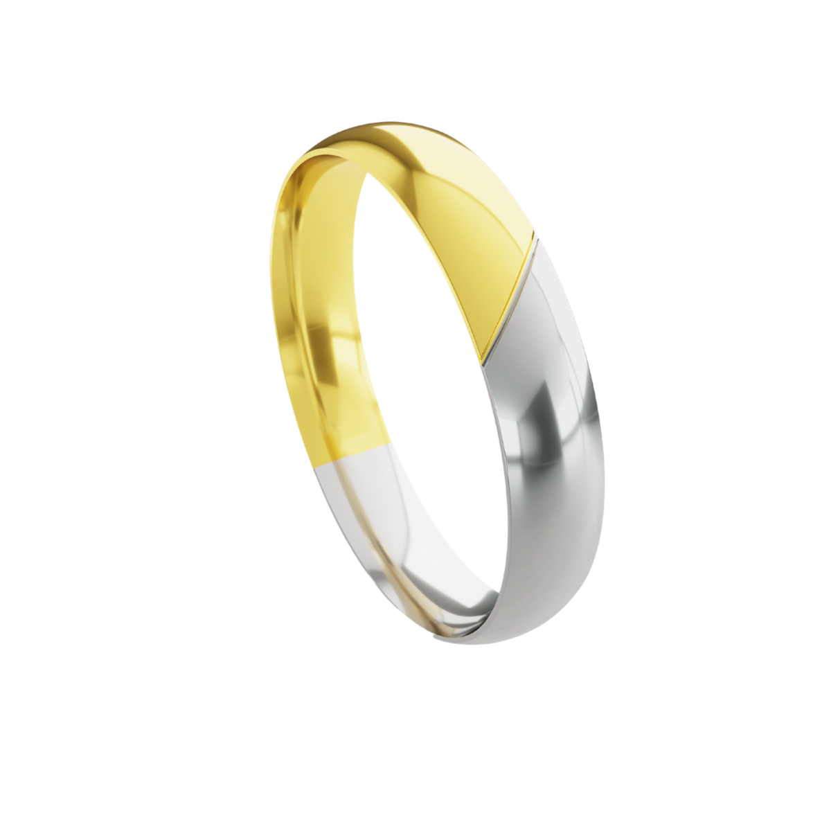 Aliança em Ouro 18k - 2 cores - 4mm