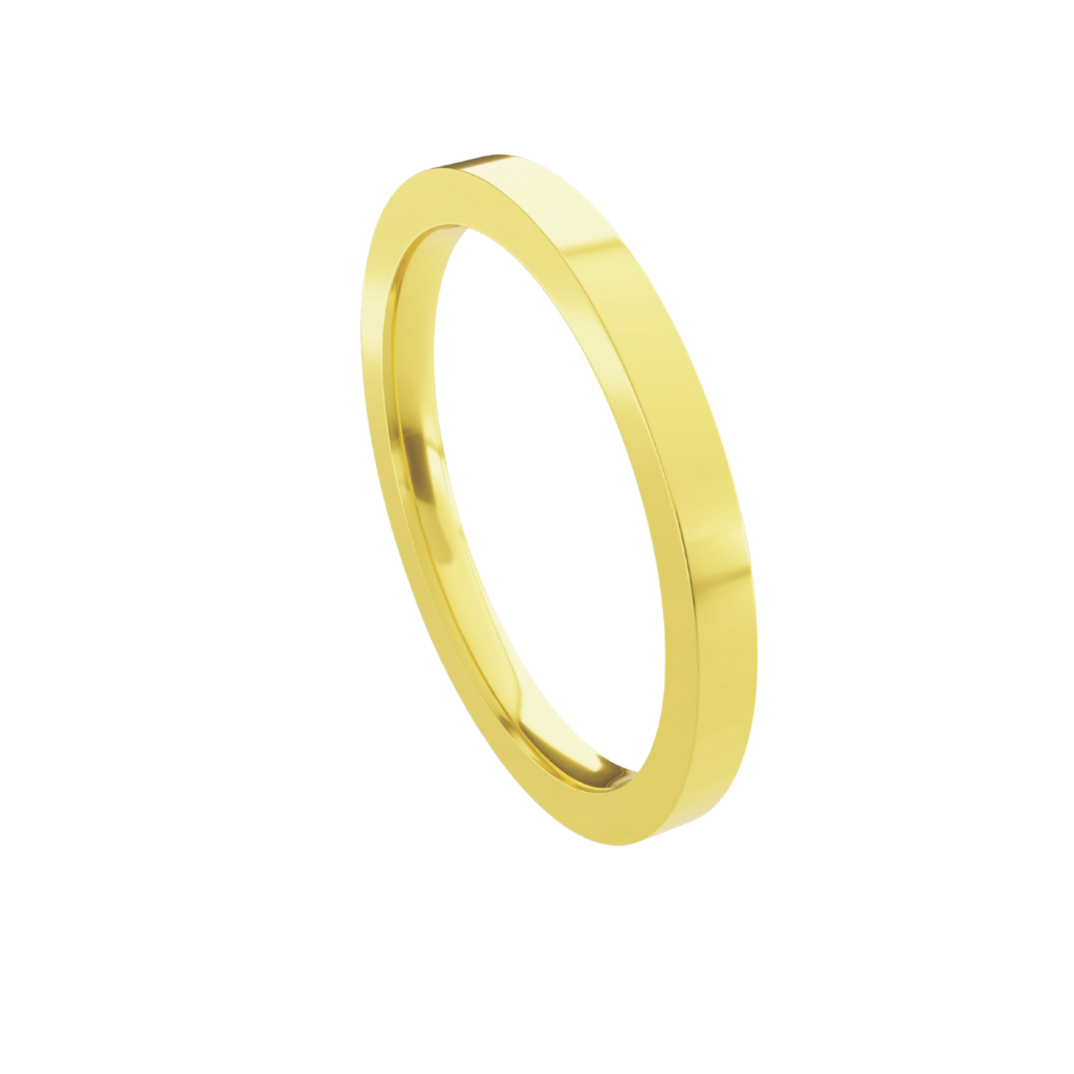 Aliança em Ouro 18k - Reta Confort Alta - 2mm
