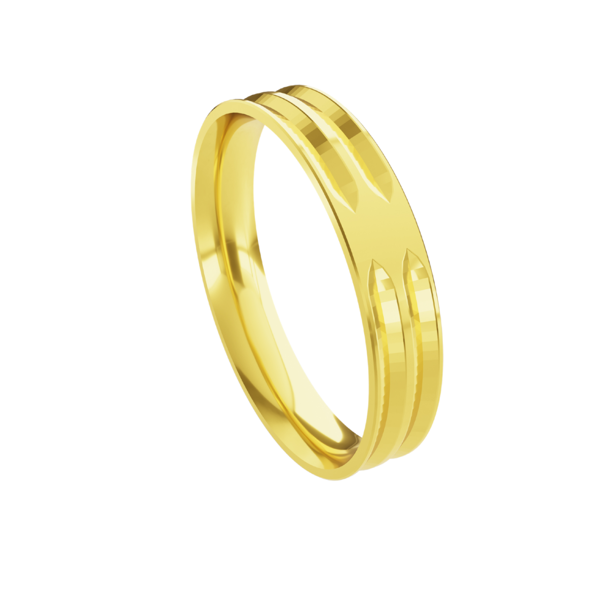 Aliança em Ouro 18k - Canaleta W - 4mm