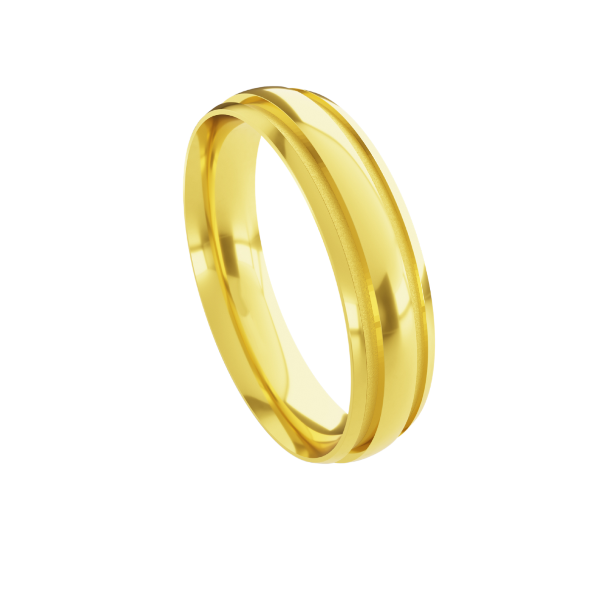 Aliança em Ouro 18k - Tradicional Com 2 Canaletas 