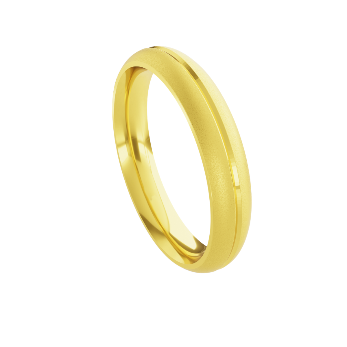 Aliança em Ouro 18k - Tradicional Confort Friso - 4mm