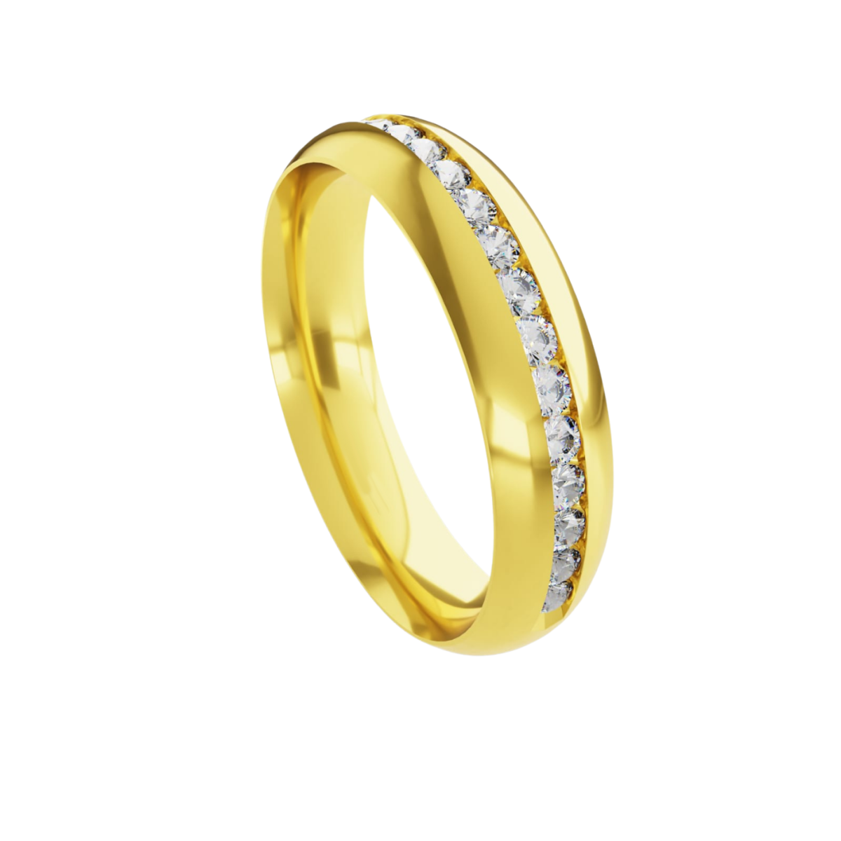 Aliança em Ouro 18k - Confort Cravejada - 5mm