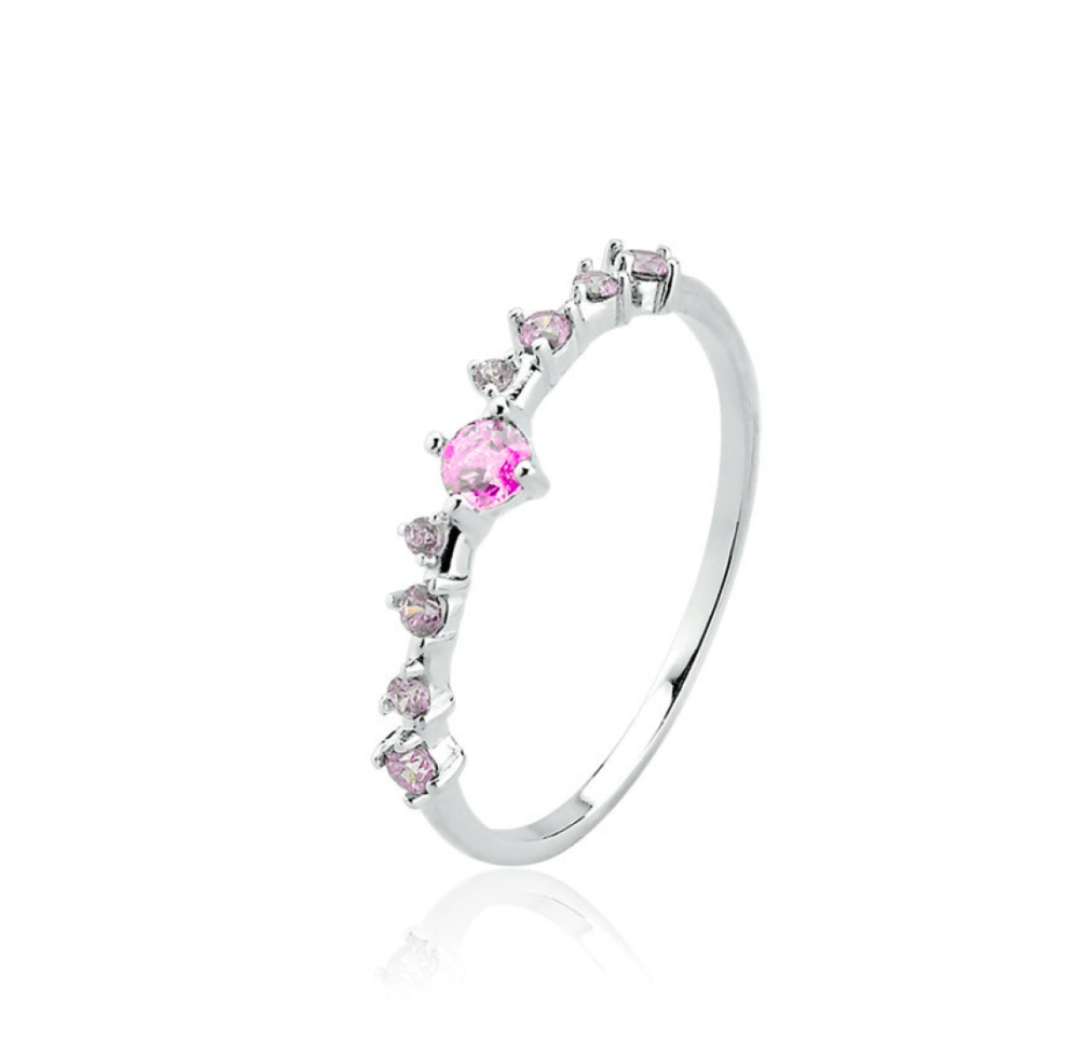 Anel Coroa Cravejada Rosa