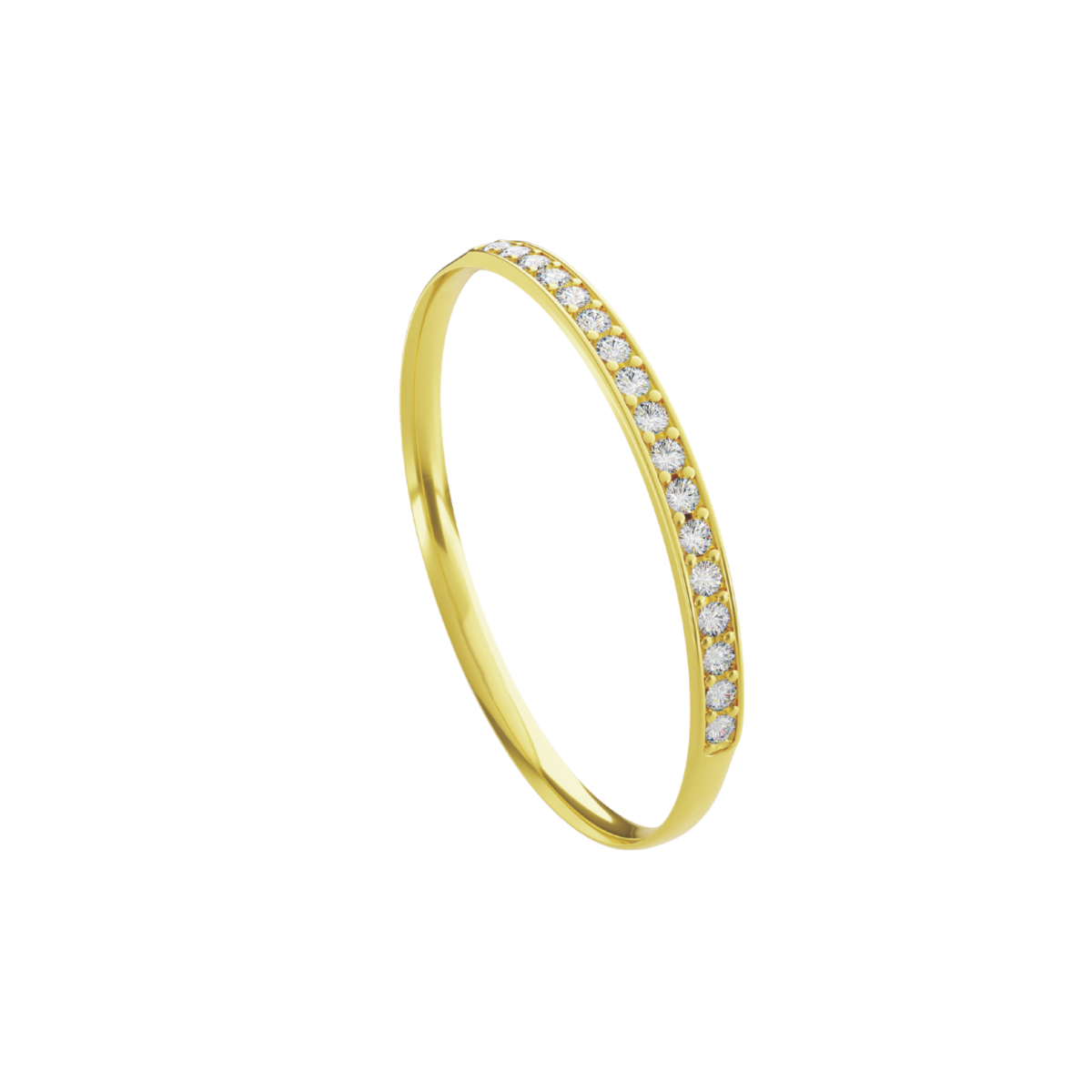 Aparador em Ouro 18k - Meia Aliança Cravejada - 1,85mm