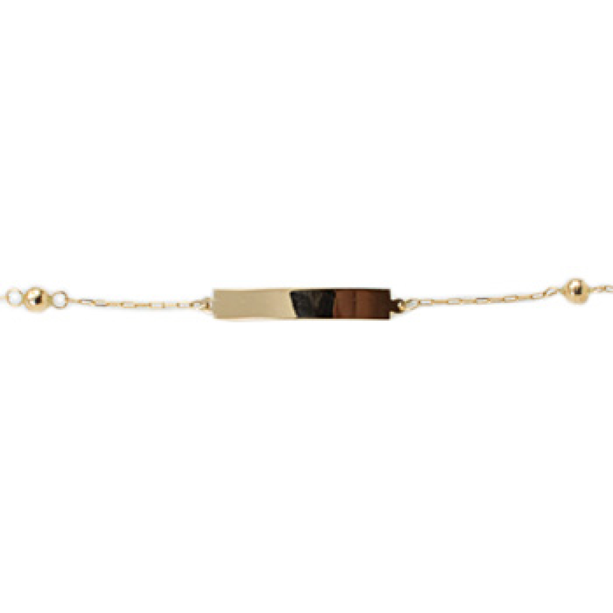 Pulseira Infantil em Ouro 18k - Chapinha com bolinhas