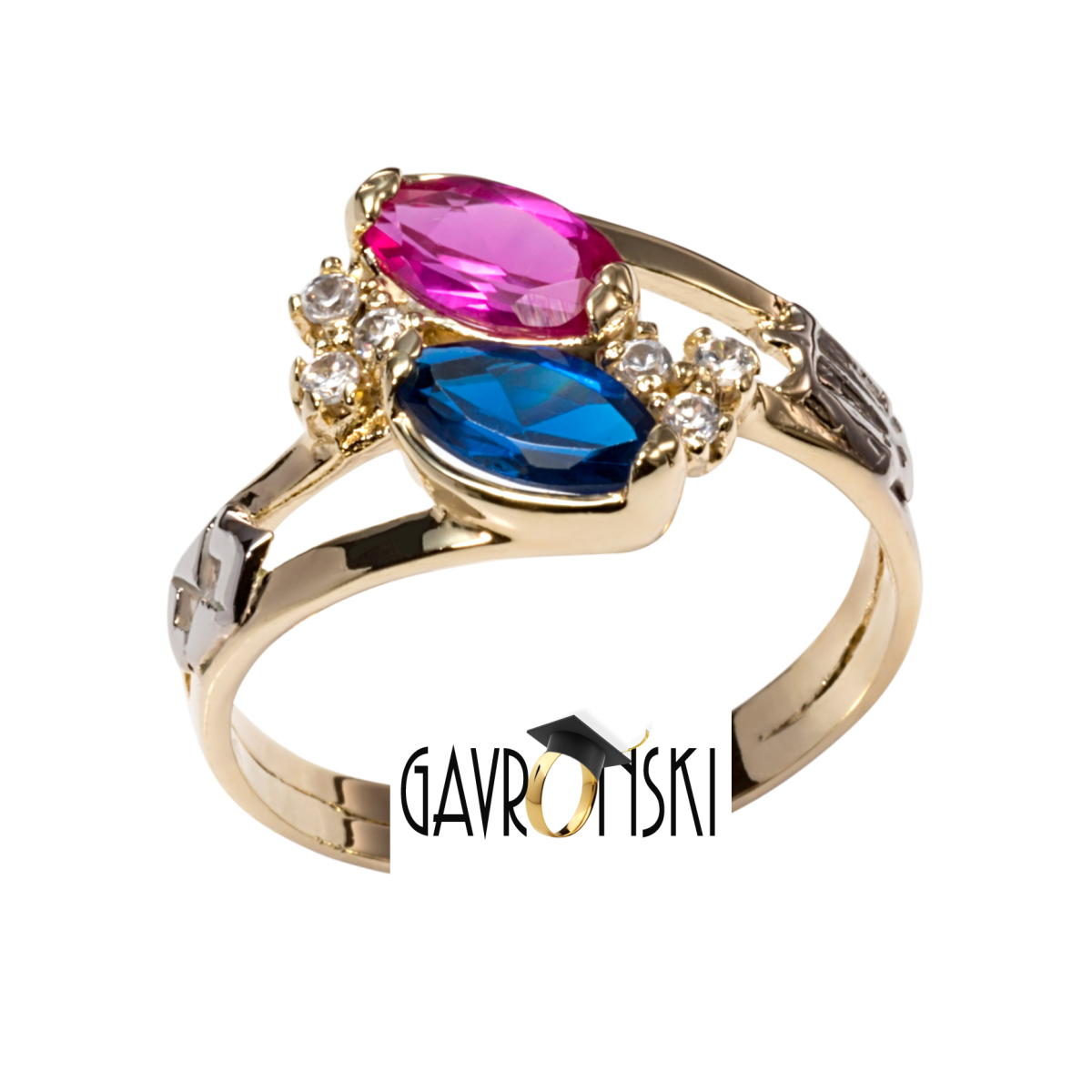 Anel de Formatura em Ouro 18k - 2 Cursos