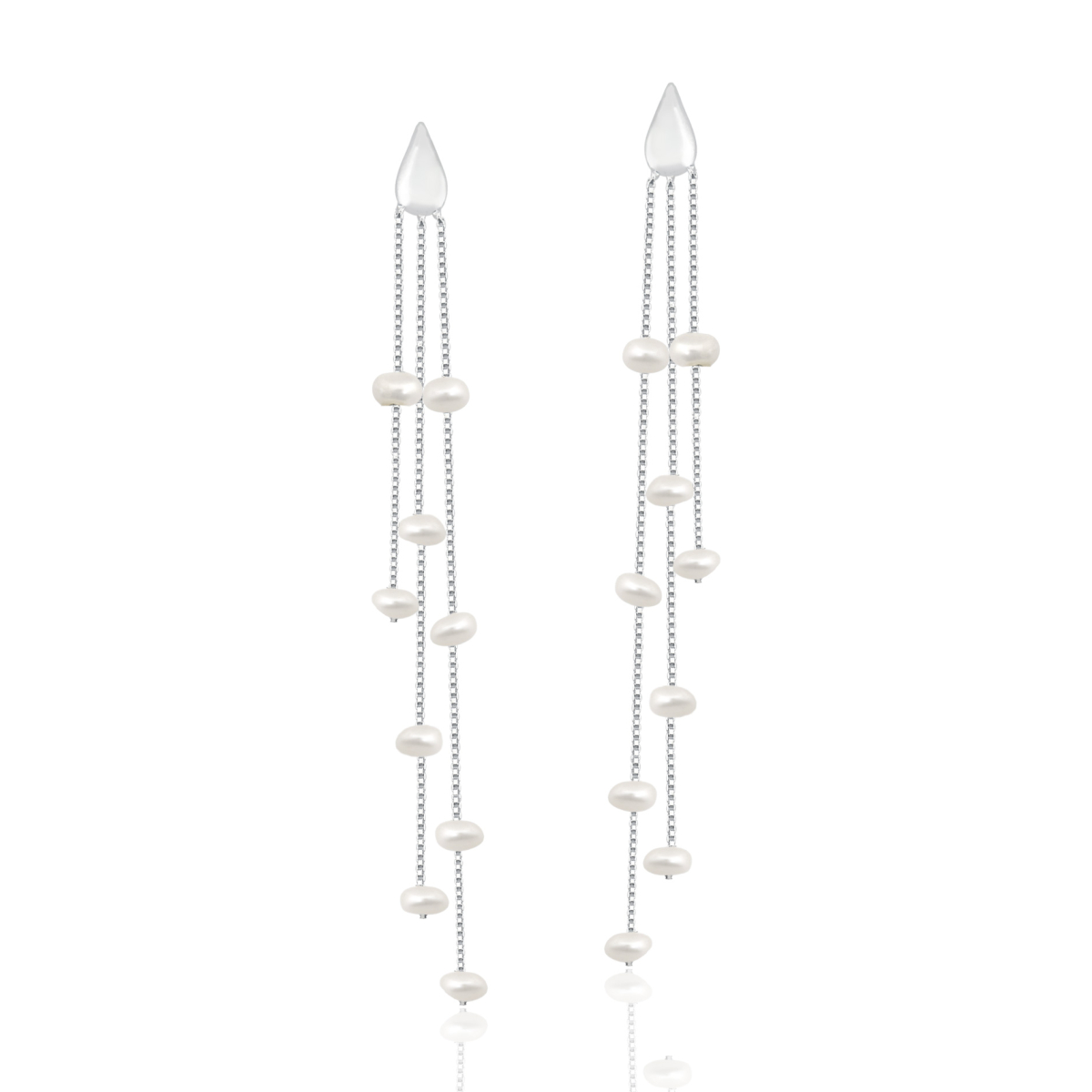 Brinco com Perolas Naturais Biwa