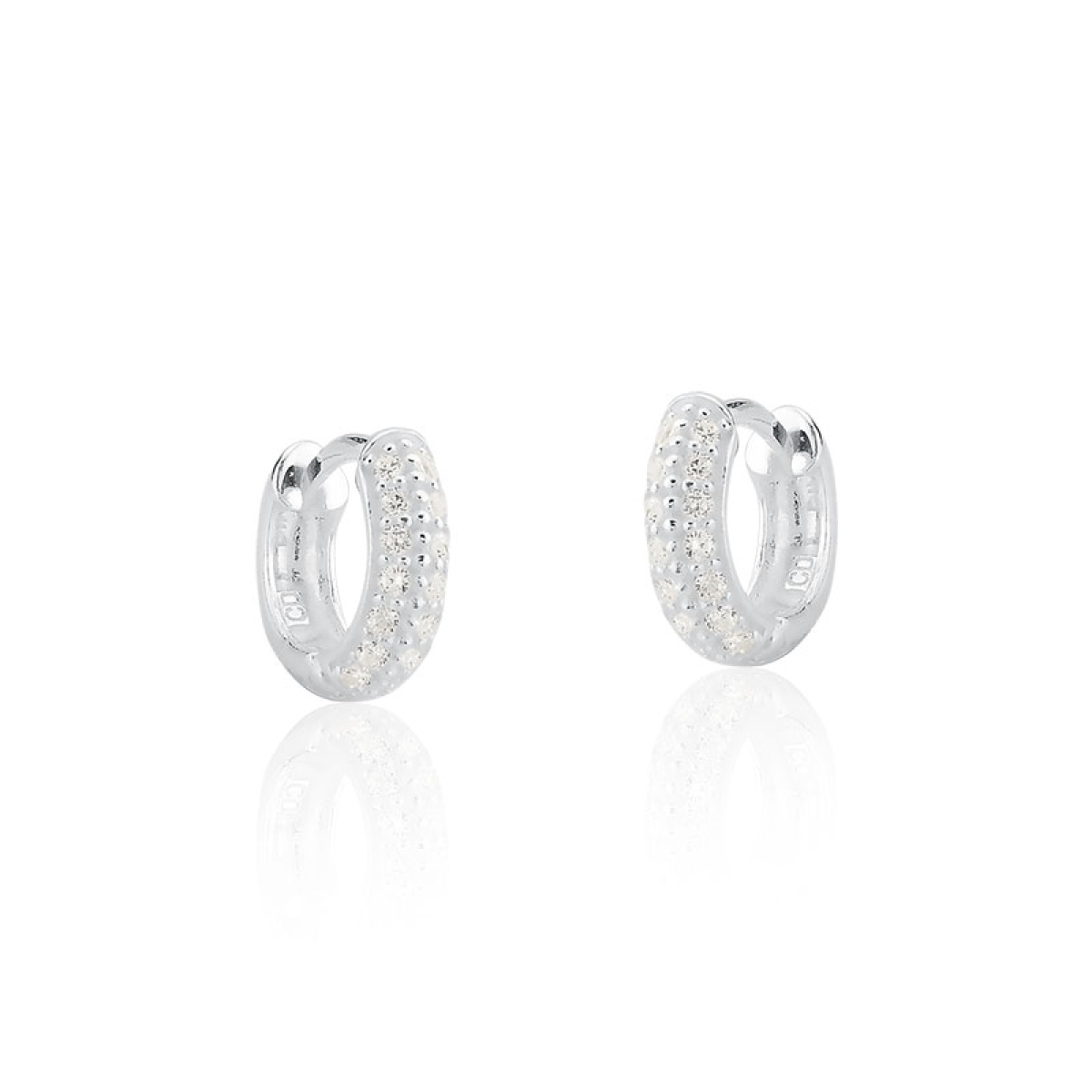 Brinco Argola cravejado duplo