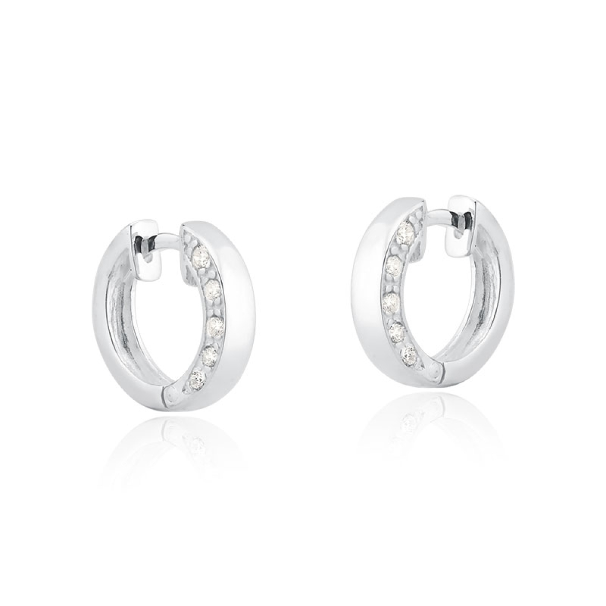 Brinco Argola (Abre e Fecha) com pedras na lateral