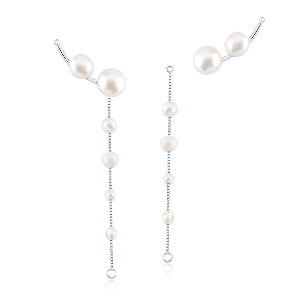 Brinco com 12 pérolas Biwa