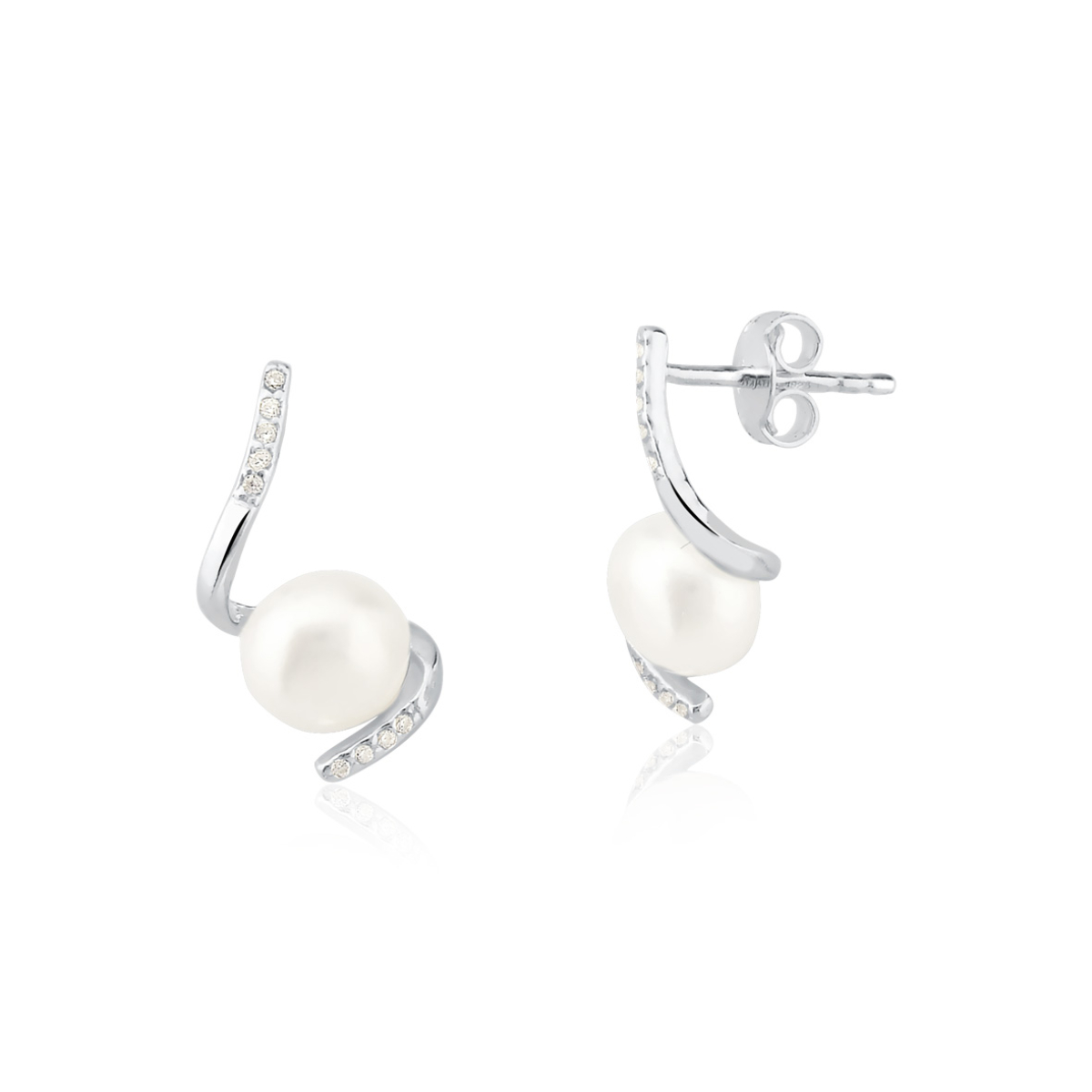 Brinco Espiral com Pérola 7mm