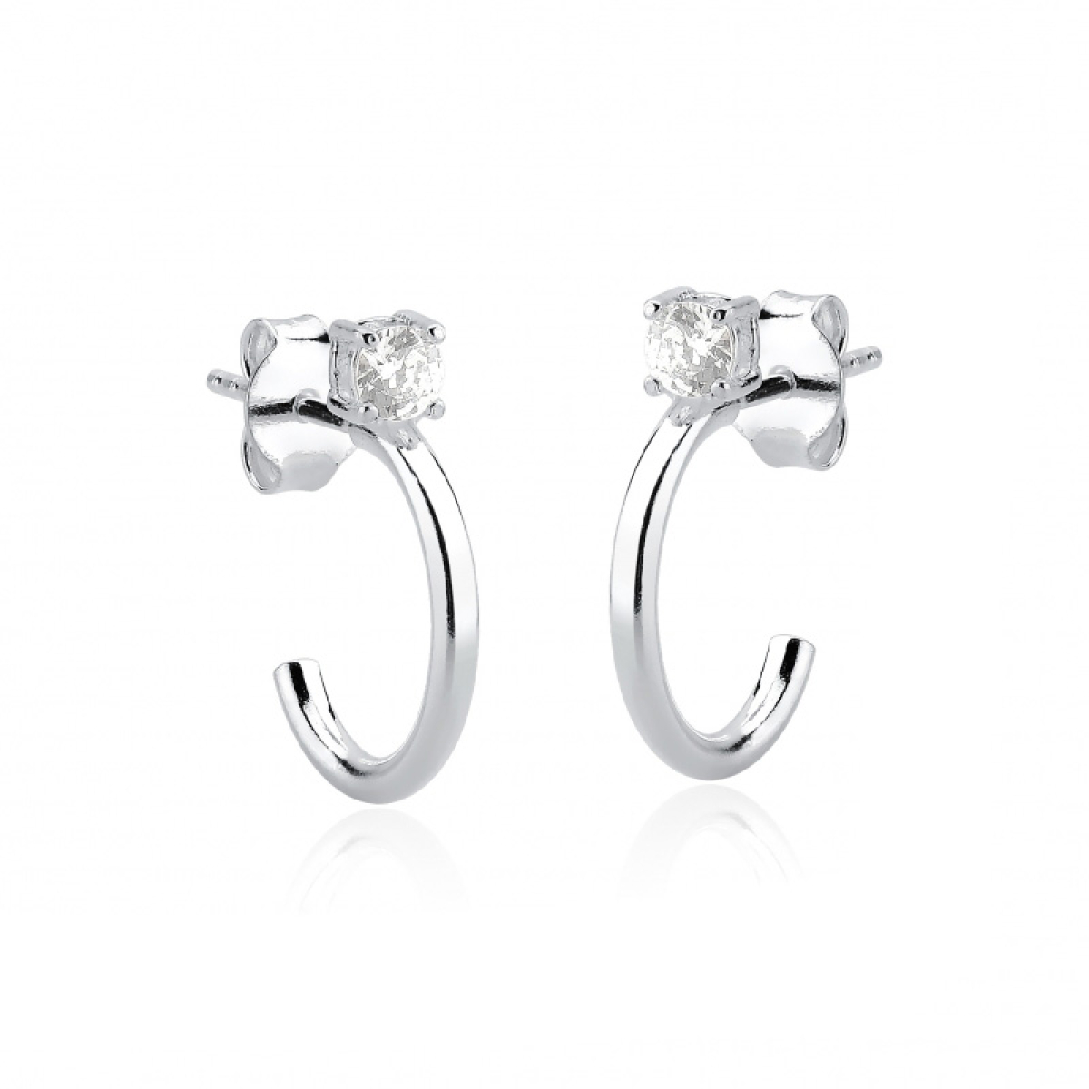 Brinco gancho com zircônia