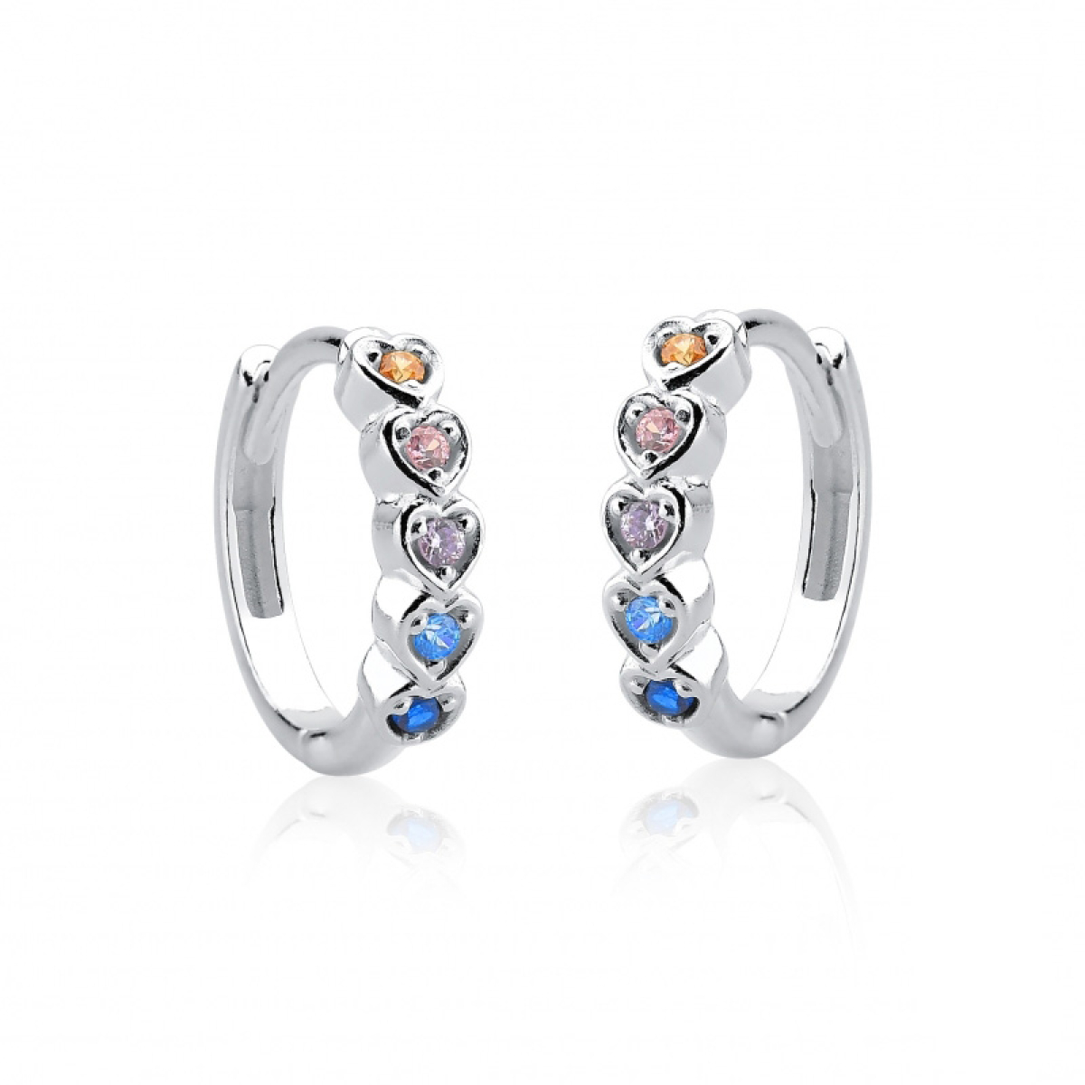 Brinco (Abre e Fecha) cravejado com corações 