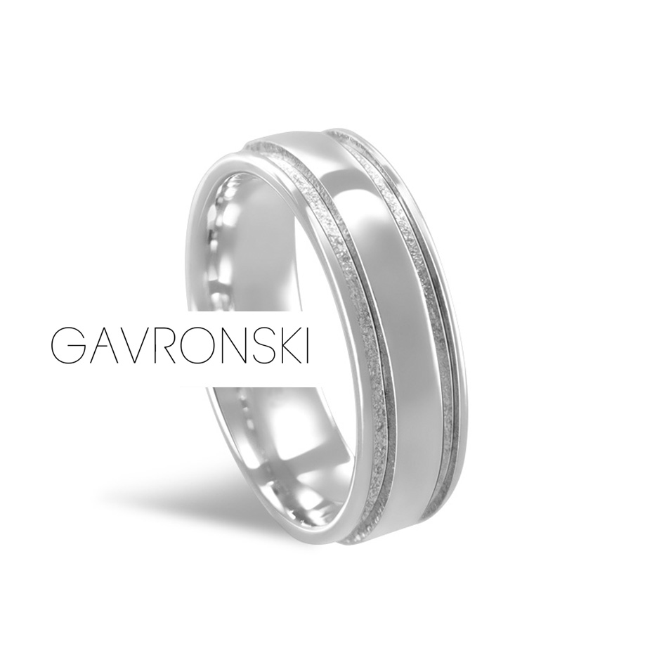 Aliança de Prata Anatômica Abaulada c/ 2 Frisos Paralelos