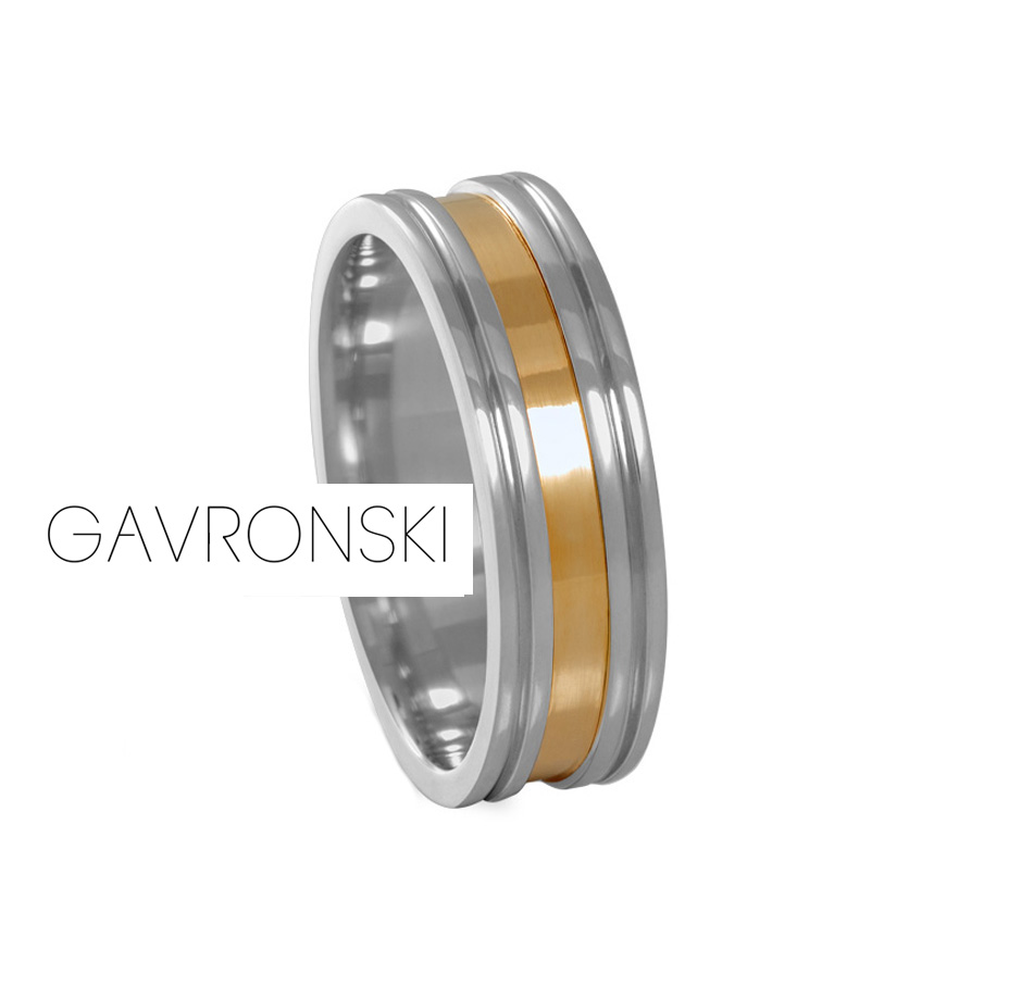 Aliança de Prata Reta com 6,2mm e Chapa dourada 