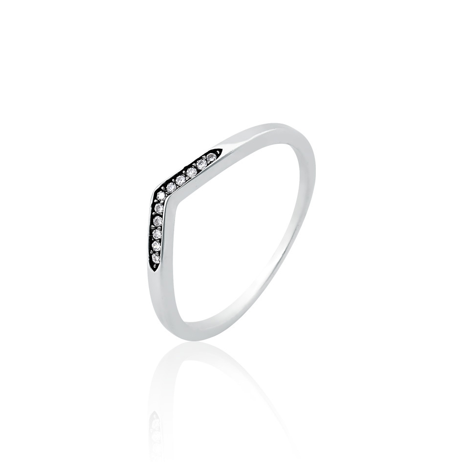 Anel Aparador Torcido em V Cravação Centro