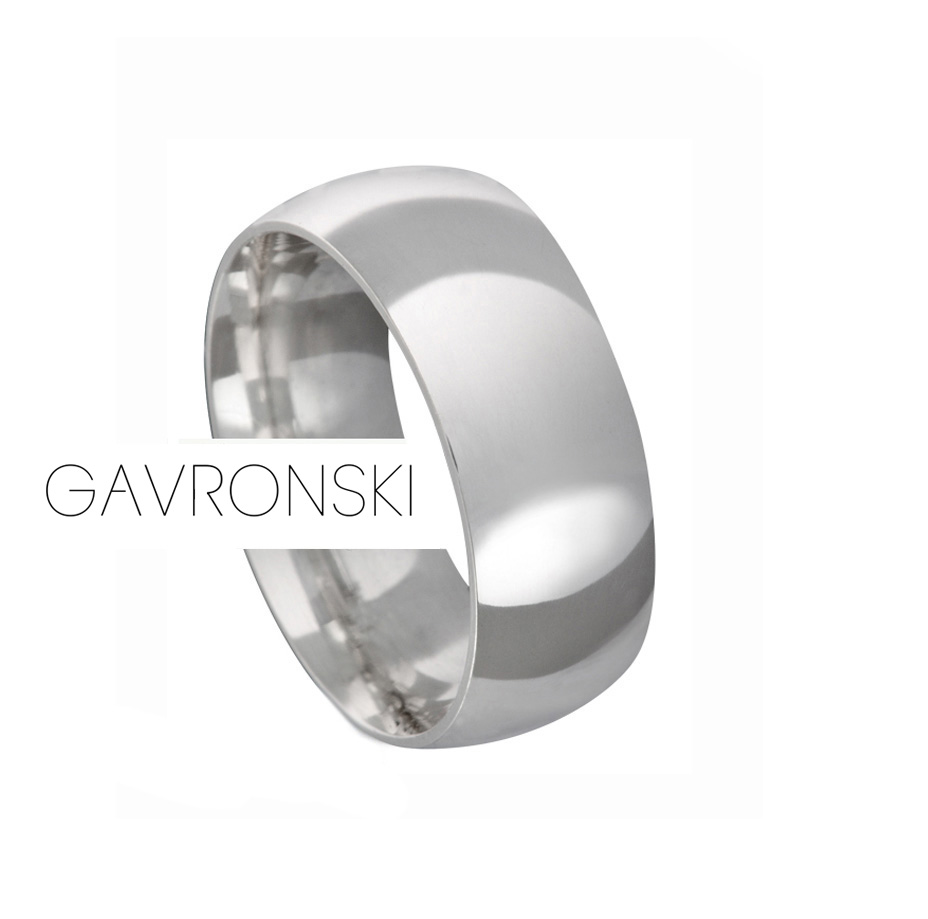 Aliança de Prata Anatômica Lisa com 8mm