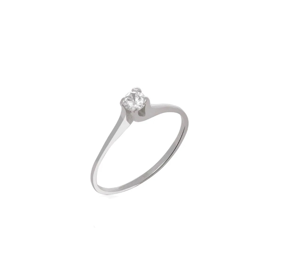 Anel Solitário Semi Torcido